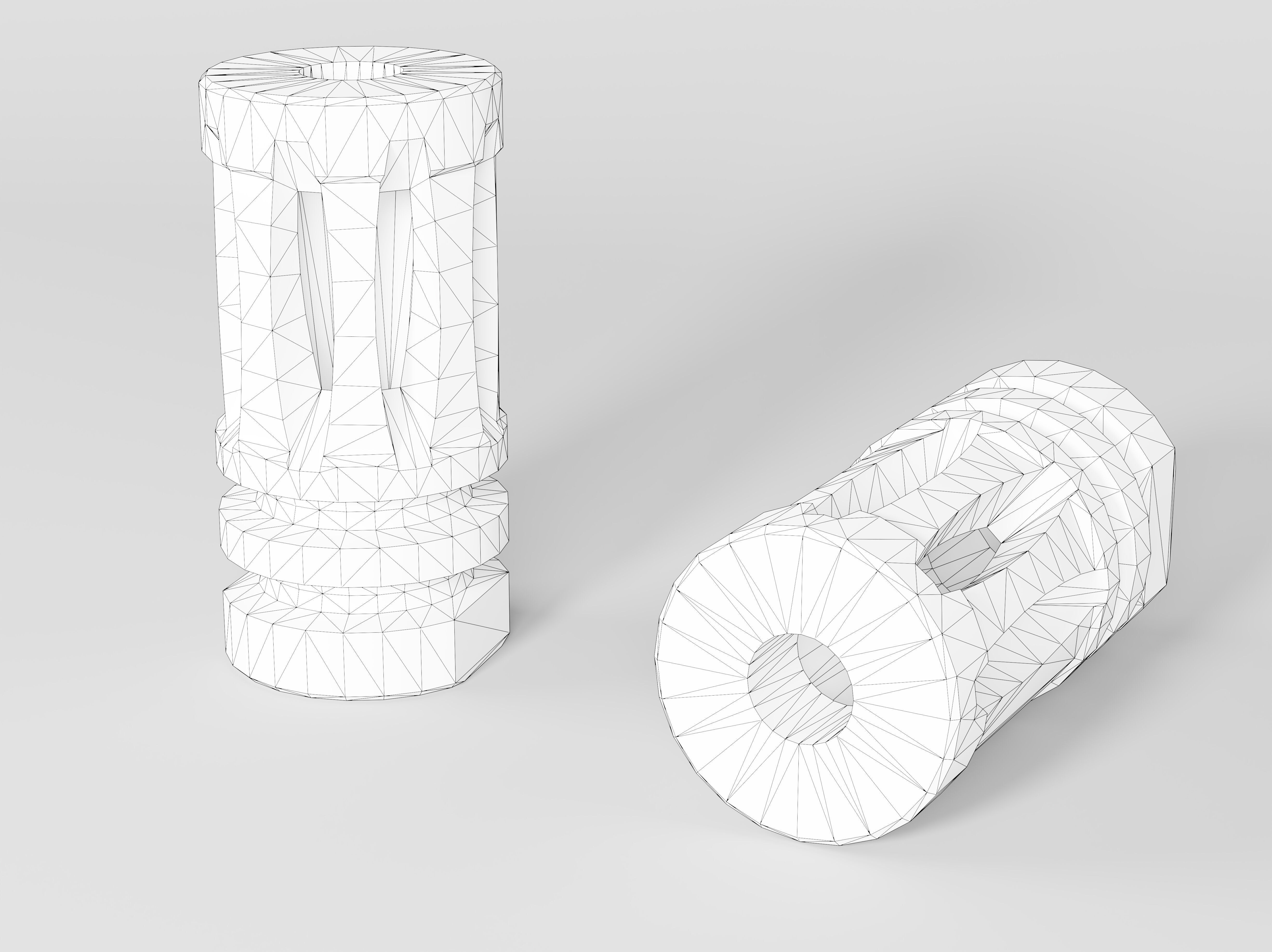 A2 Muzzle Brake 5 56 and 223 Low-poly 3D model_4