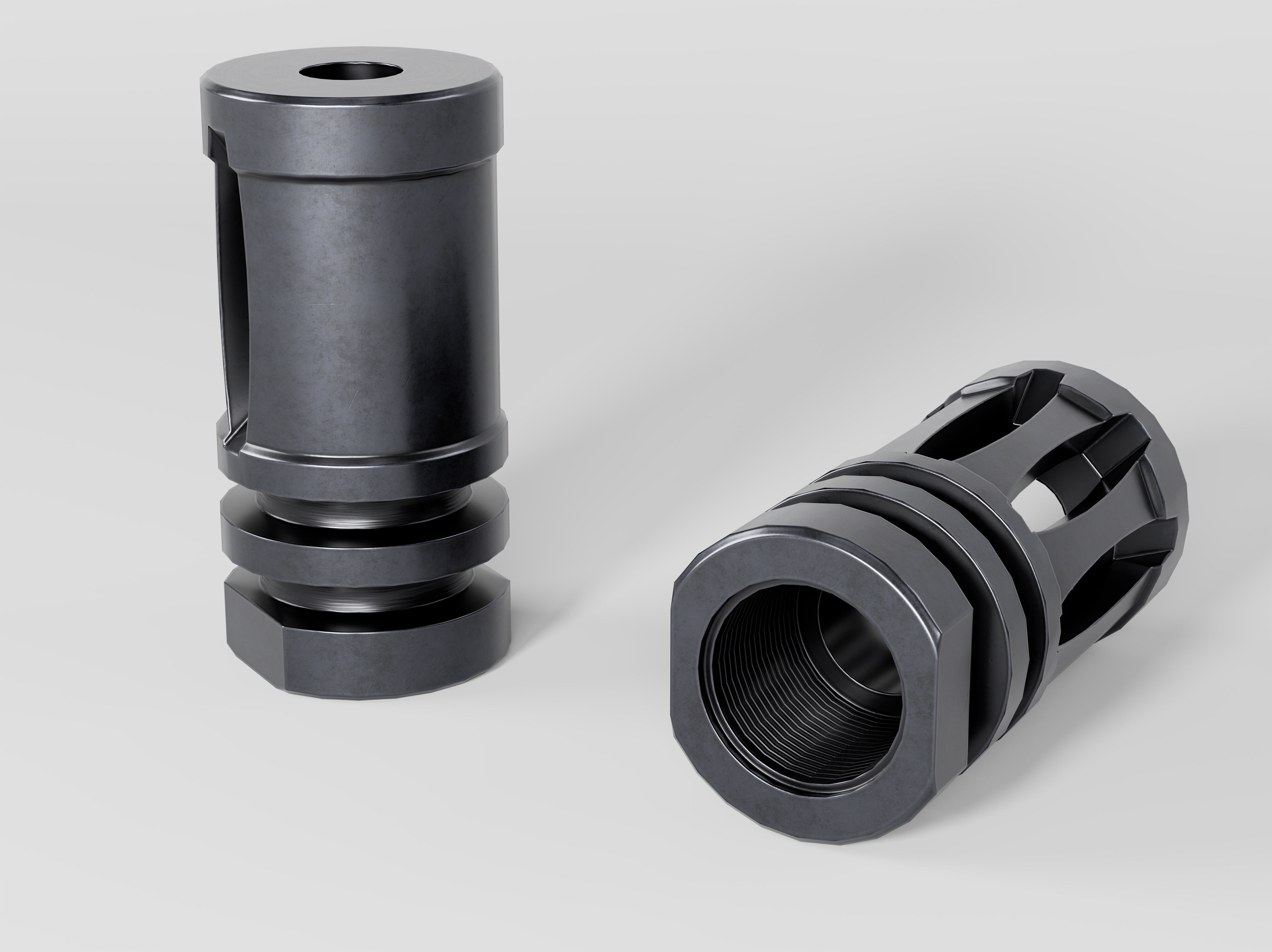 A2 Muzzle Brake 5 56 and 223 Low-poly 3D model_2