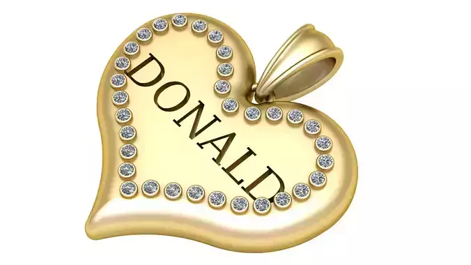 donald heart pendant 3d printable model 3D print model