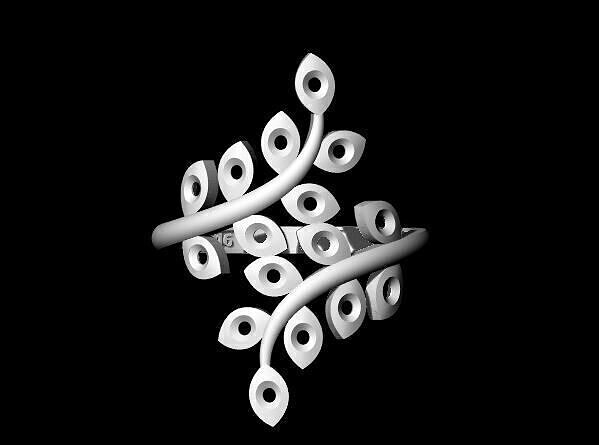 leaf ring 3dm file 3D print model