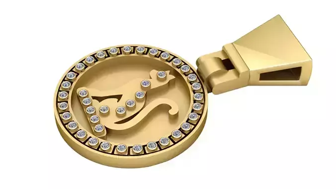 cat coin pendant 3d printable model