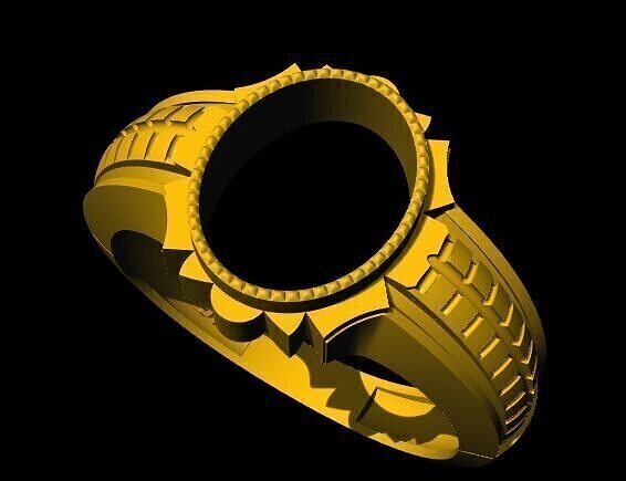 oval stone ring 3dm file 3D print model