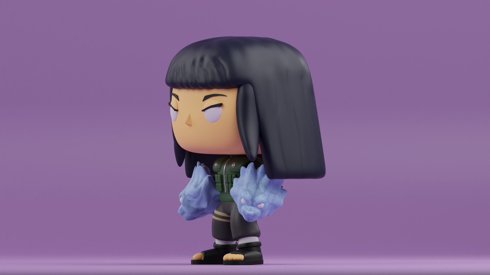 Hinata funko pop from naruto shippuden 3D print model_12