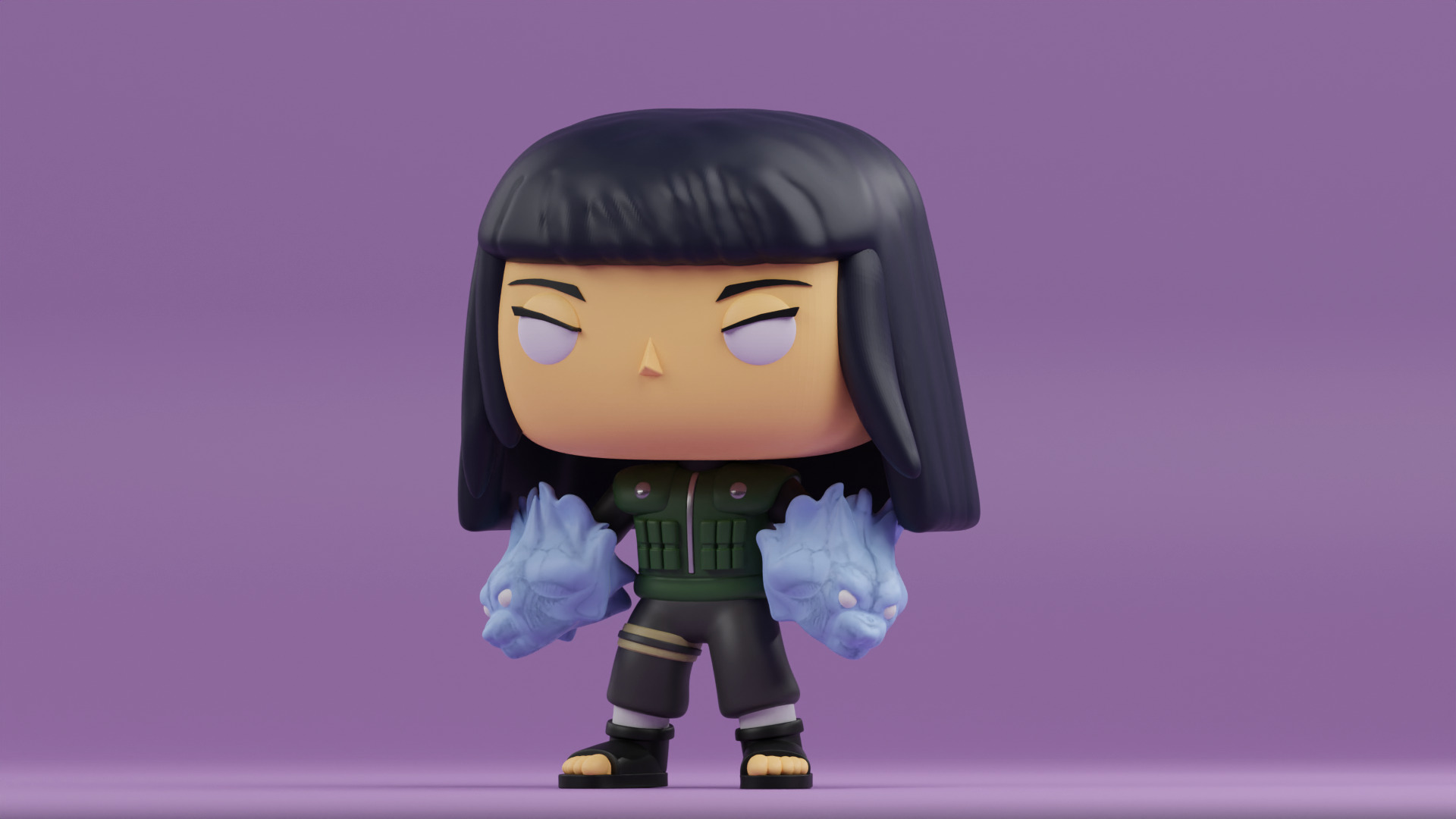 Hinata funko pop from naruto shippuden 3D print model_6