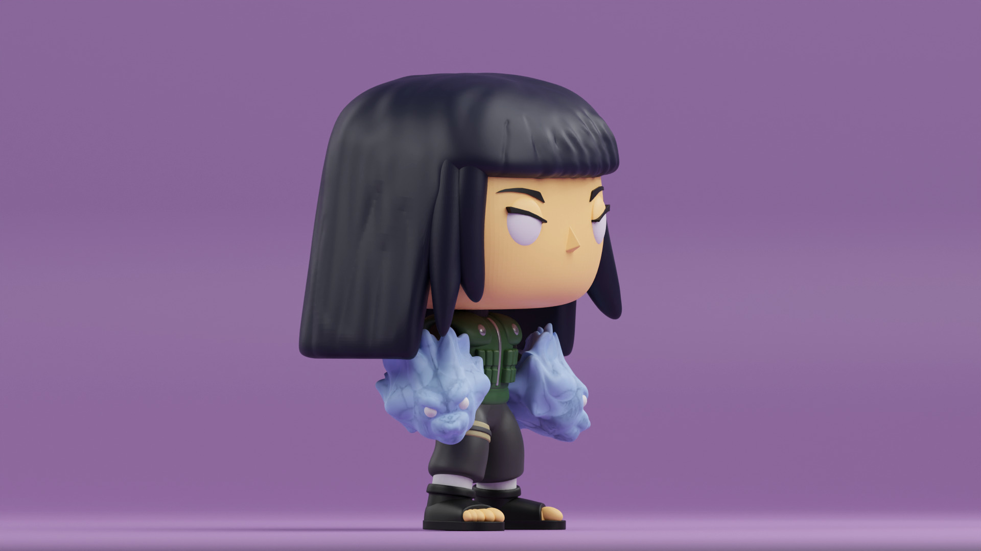 Hinata funko pop from naruto shippuden 3D print model_5
