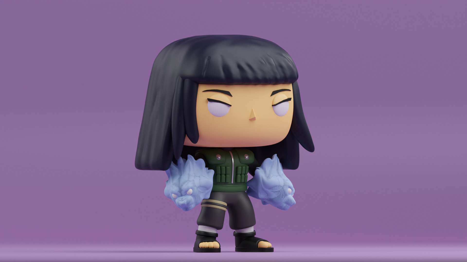 Hinata funko pop from naruto shippuden 3D print model_4