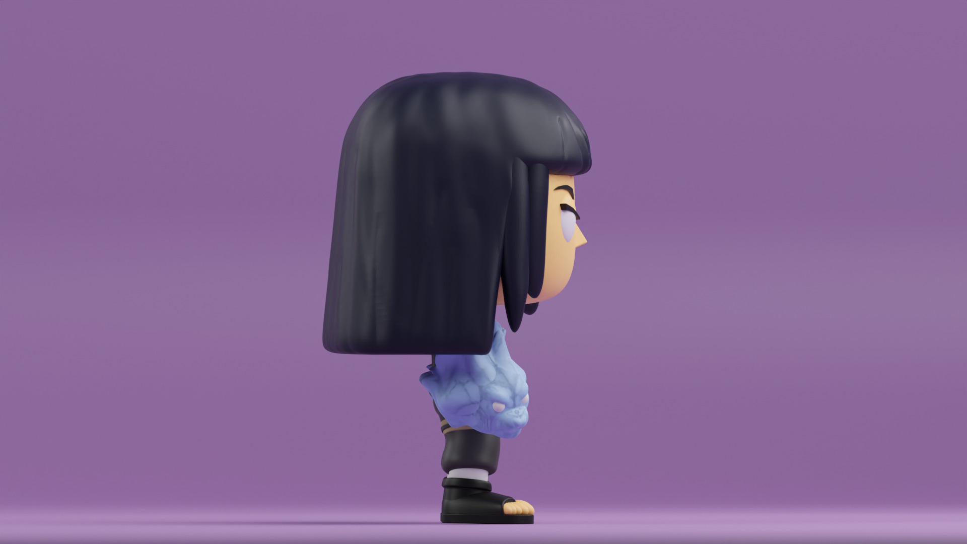 Hinata funko pop from naruto shippuden 3D print model_10