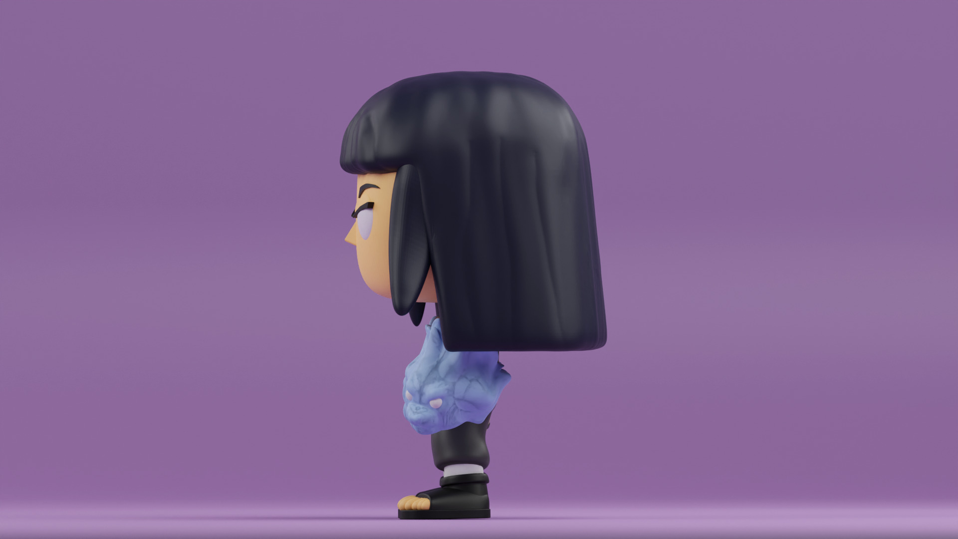 Hinata funko pop from naruto shippuden 3D print model_7