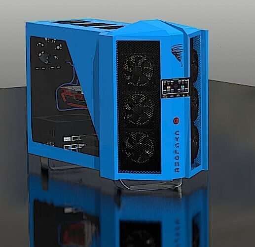 Dual Cooler Gaming PC  High Poly 3D Model 3D model