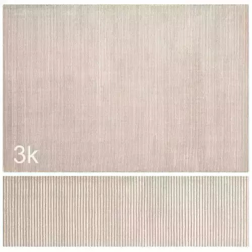 Carpet set 70 - Beige Stripes Wool Rug - 3K
