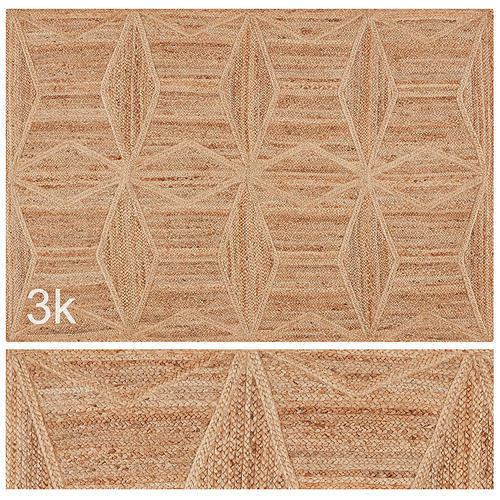 Carpet set 60 - Frame Braided Jute - 3K 3D model