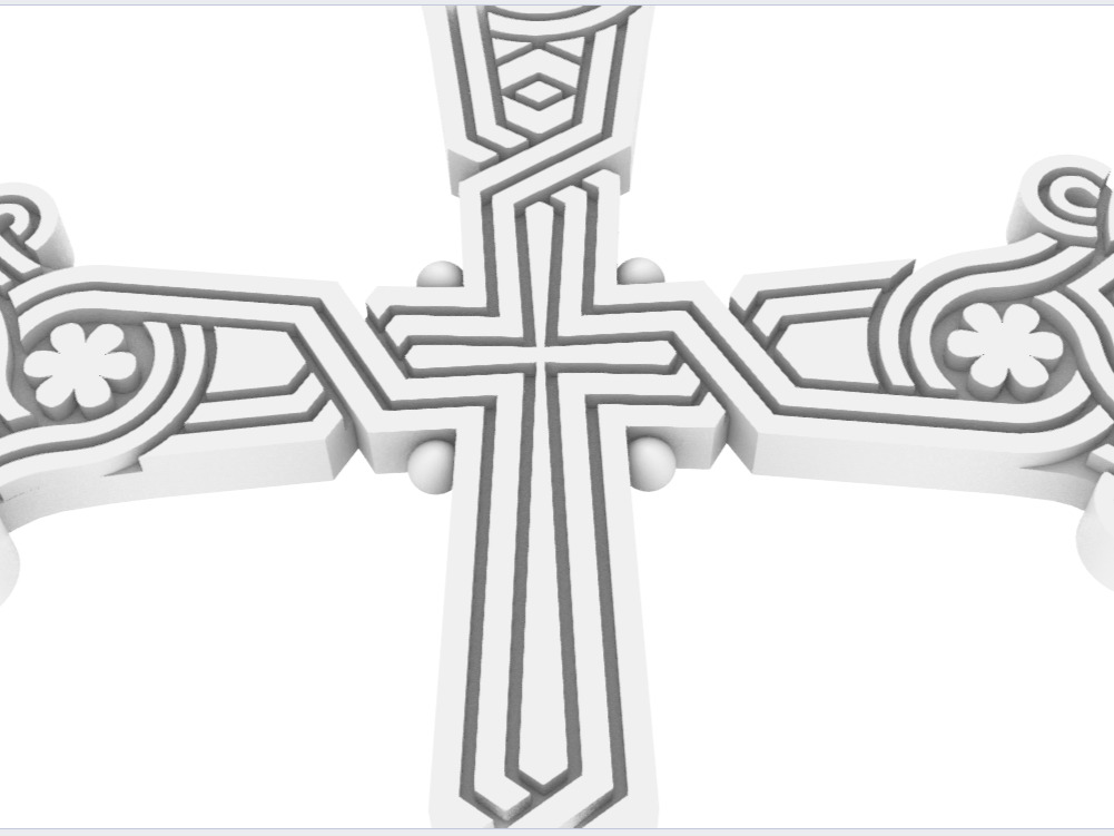 Ornamental Cross Pendant 3D print model_6