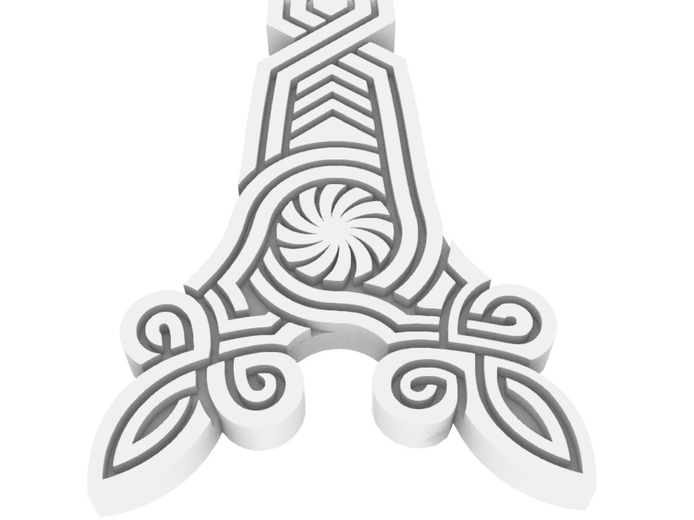 Ornamental Cross Pendant 3D print model_5