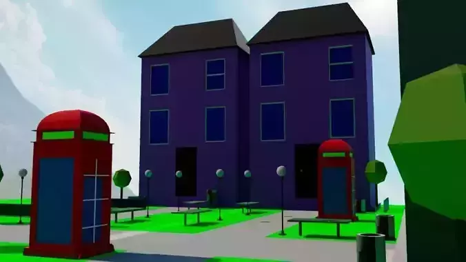 3d model of an urban scene