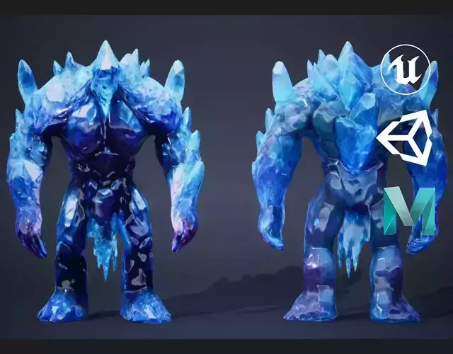 Crystal Golem Low-poly 3D model