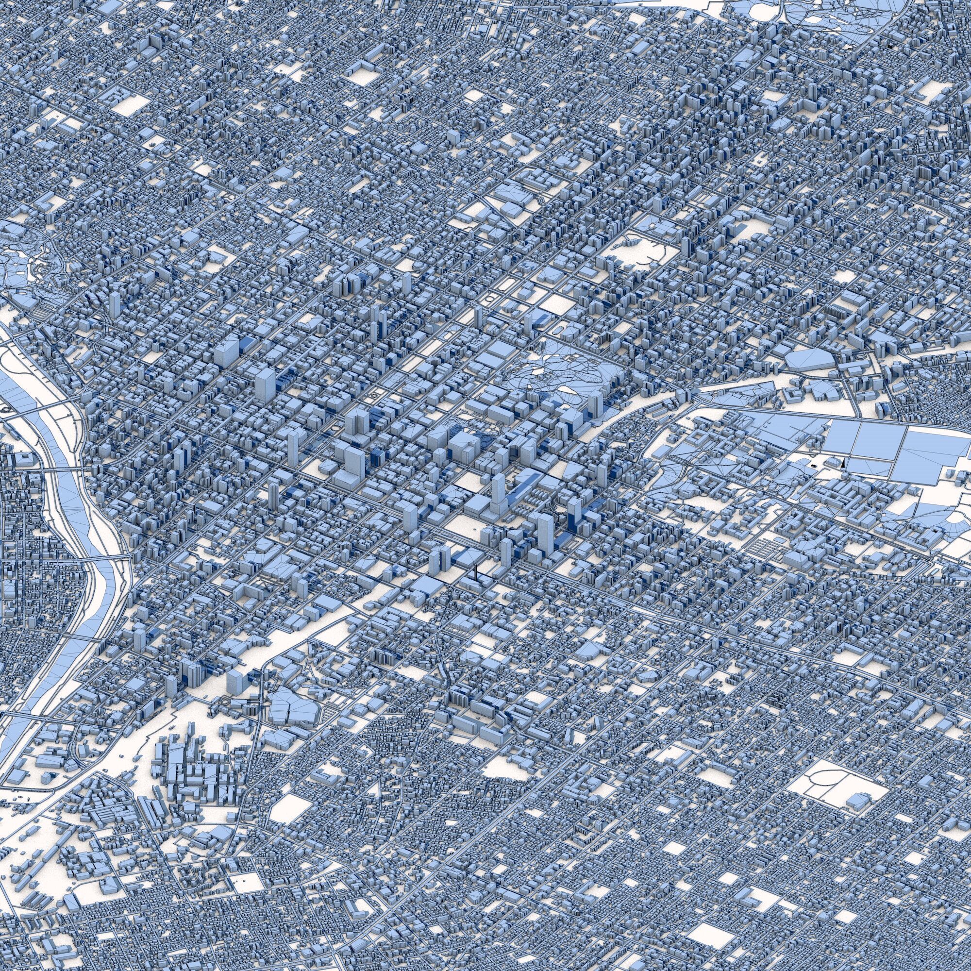 Sapporo City in Hokkaido Japan 3D model_8