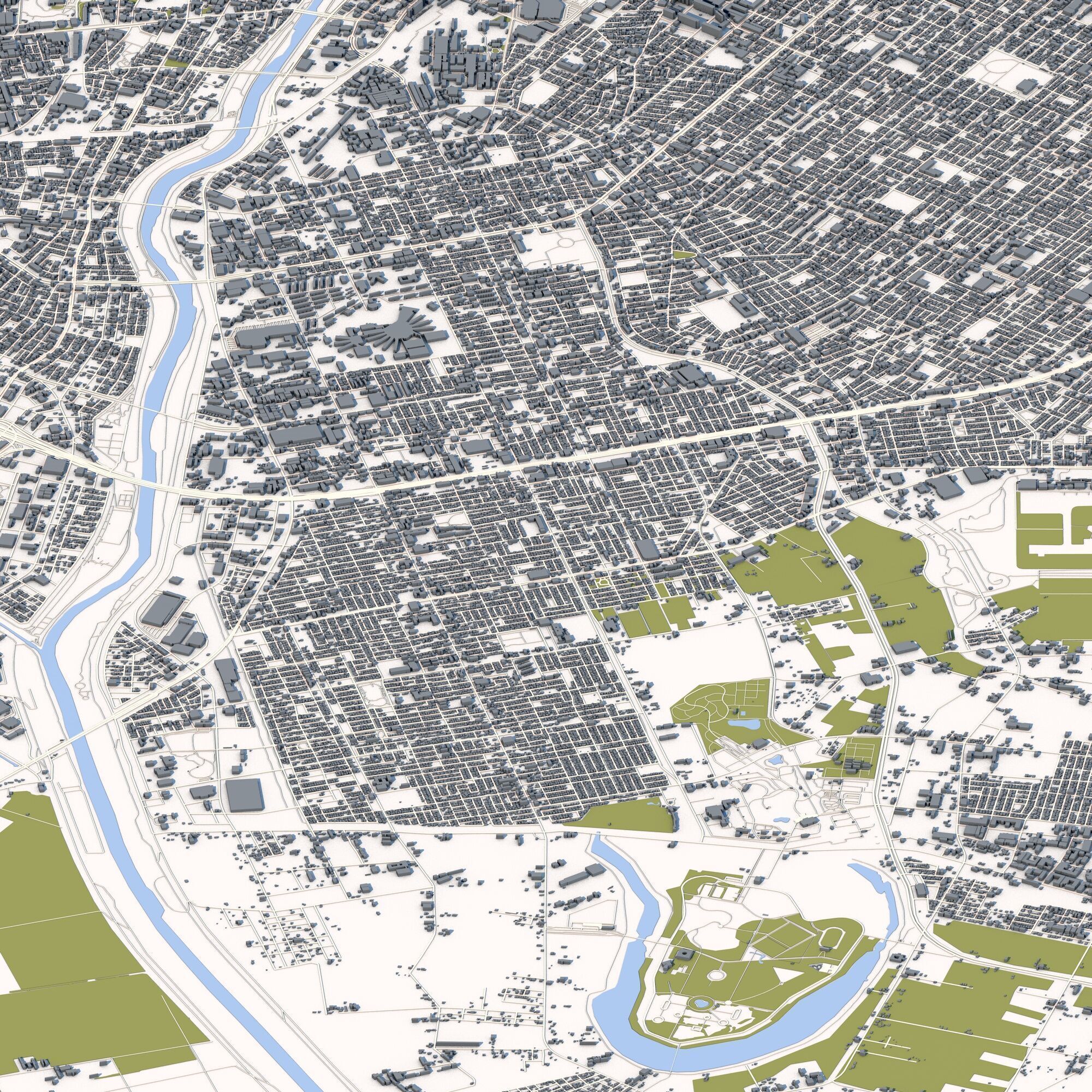 Sapporo City in Hokkaido Japan 3D model_5