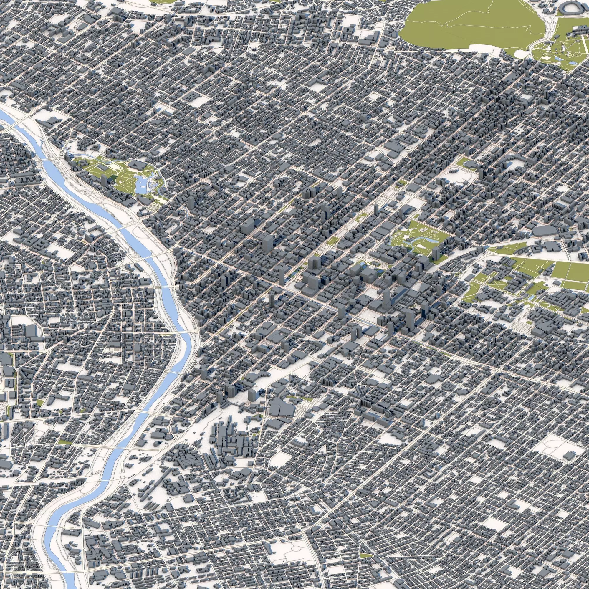 Sapporo City in Hokkaido Japan 3D model_0