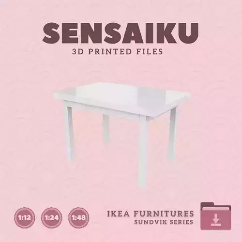 SUNDVIK Childrens Table for Mini Dollhouse - IKEA - 3D Print