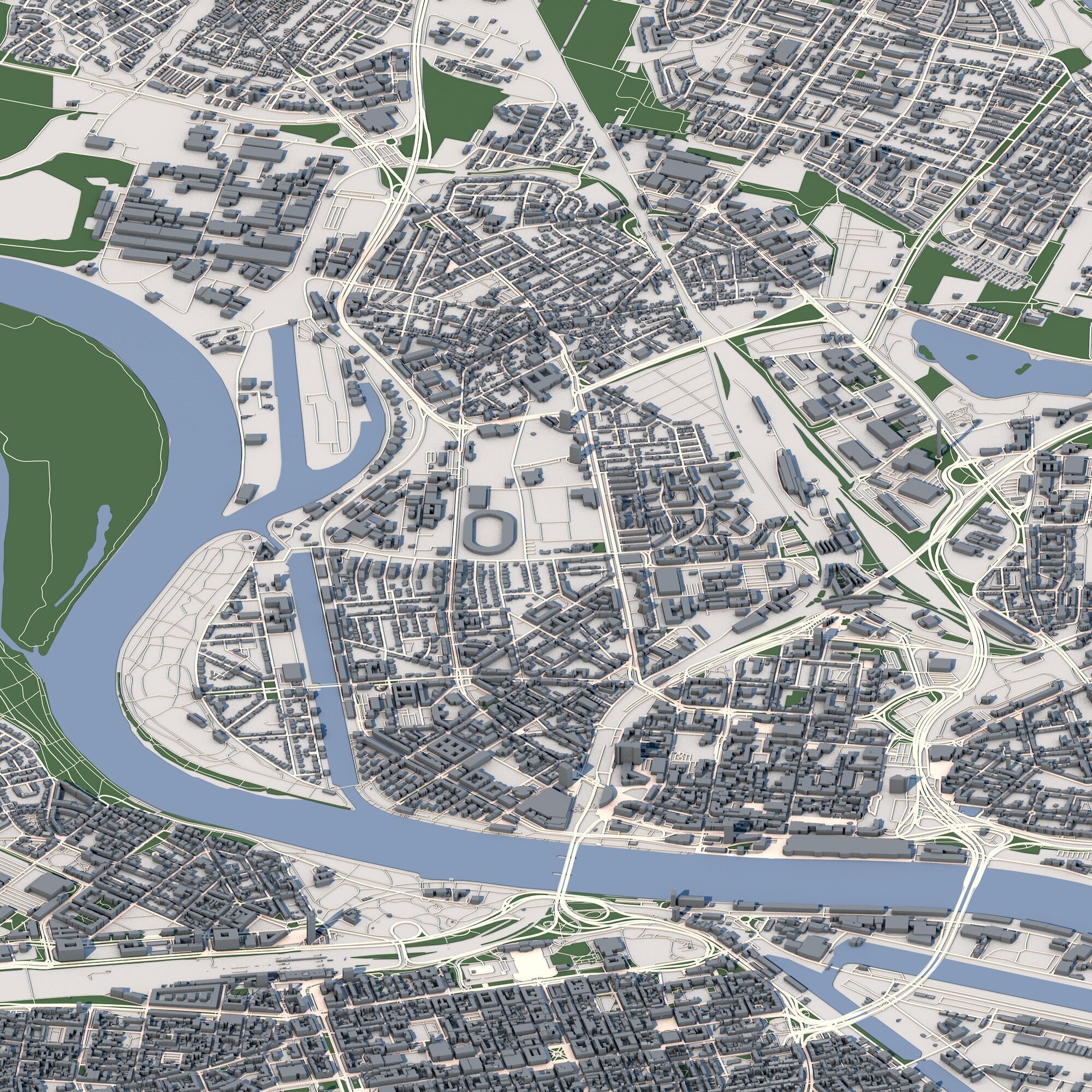Mannheim City Germany 3D model_6