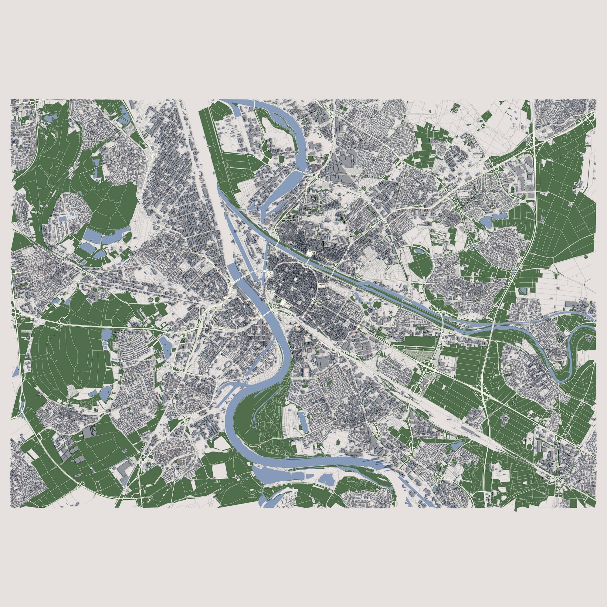 Mannheim City Germany 3D model_2