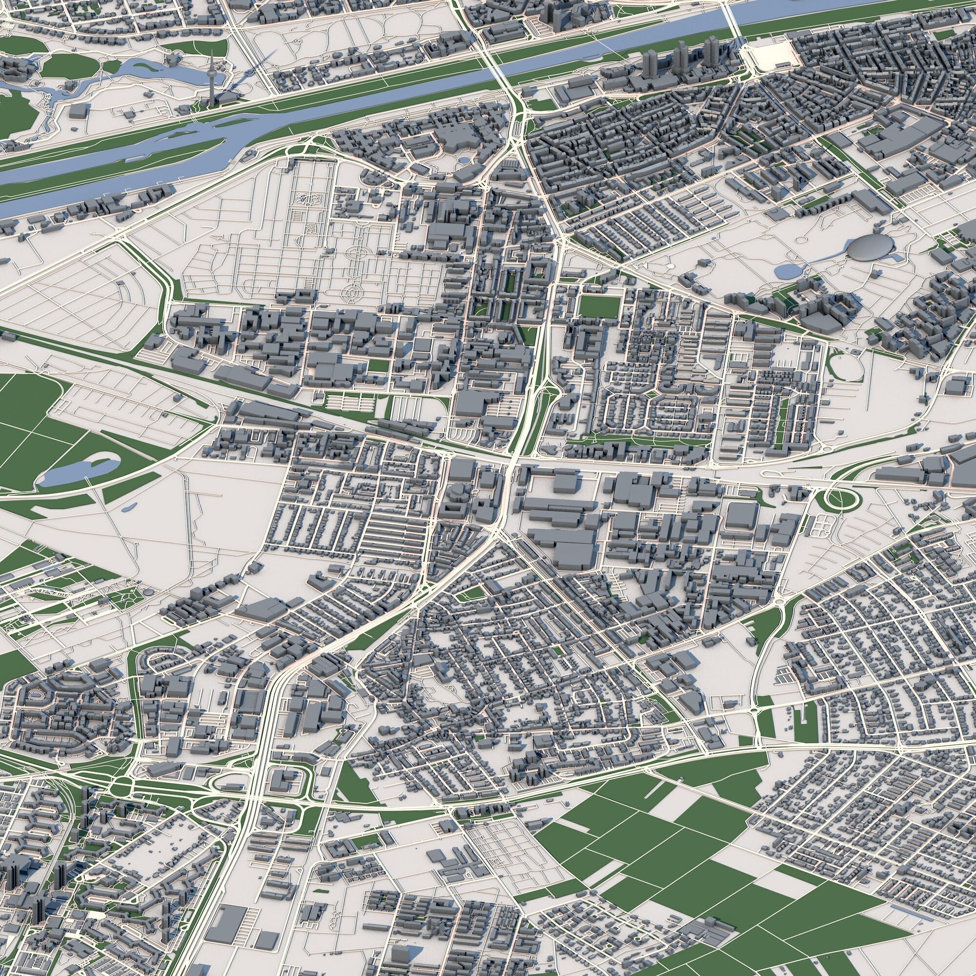 Mannheim City Germany 3D model_4