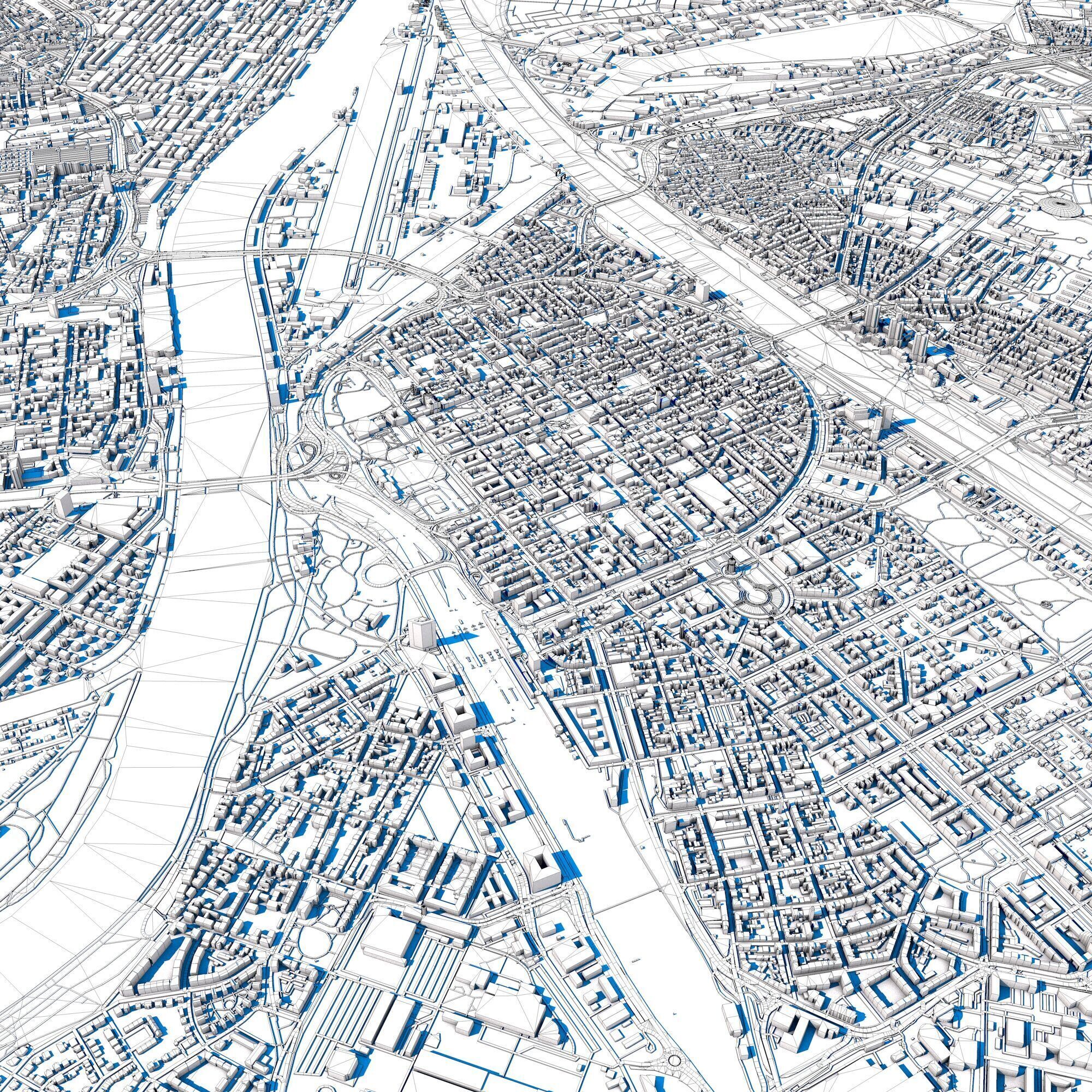 Mannheim City Germany 3D model_8