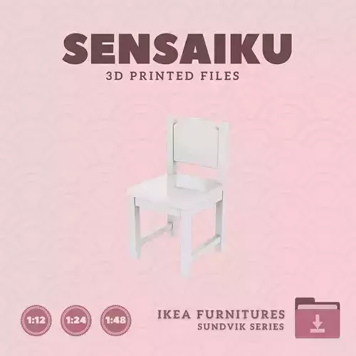 SUNDVIK Childrens Chair for Dollhouse - IKEA - 3D Print
