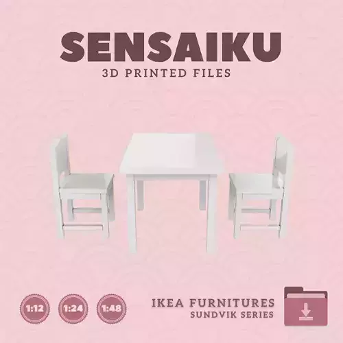 SUNDVIK Childrens Table and Chairs for Dollhouse - IKEA