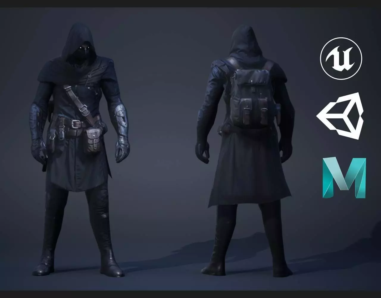 3D model Dark Assasin VR / AR / low-poly rigged | CGTrader