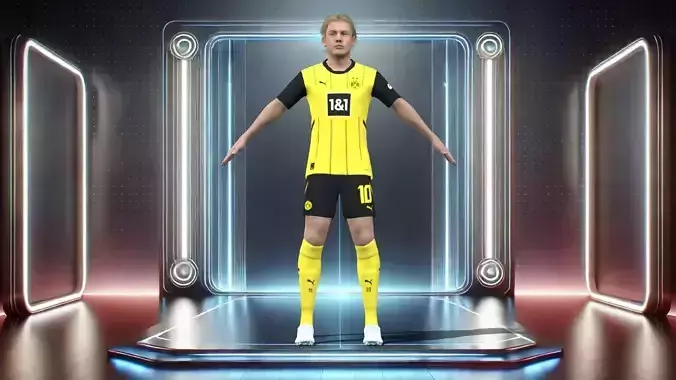 3D Rigged Julian Brandt Dortmund 2025 Low-poly 3D model
