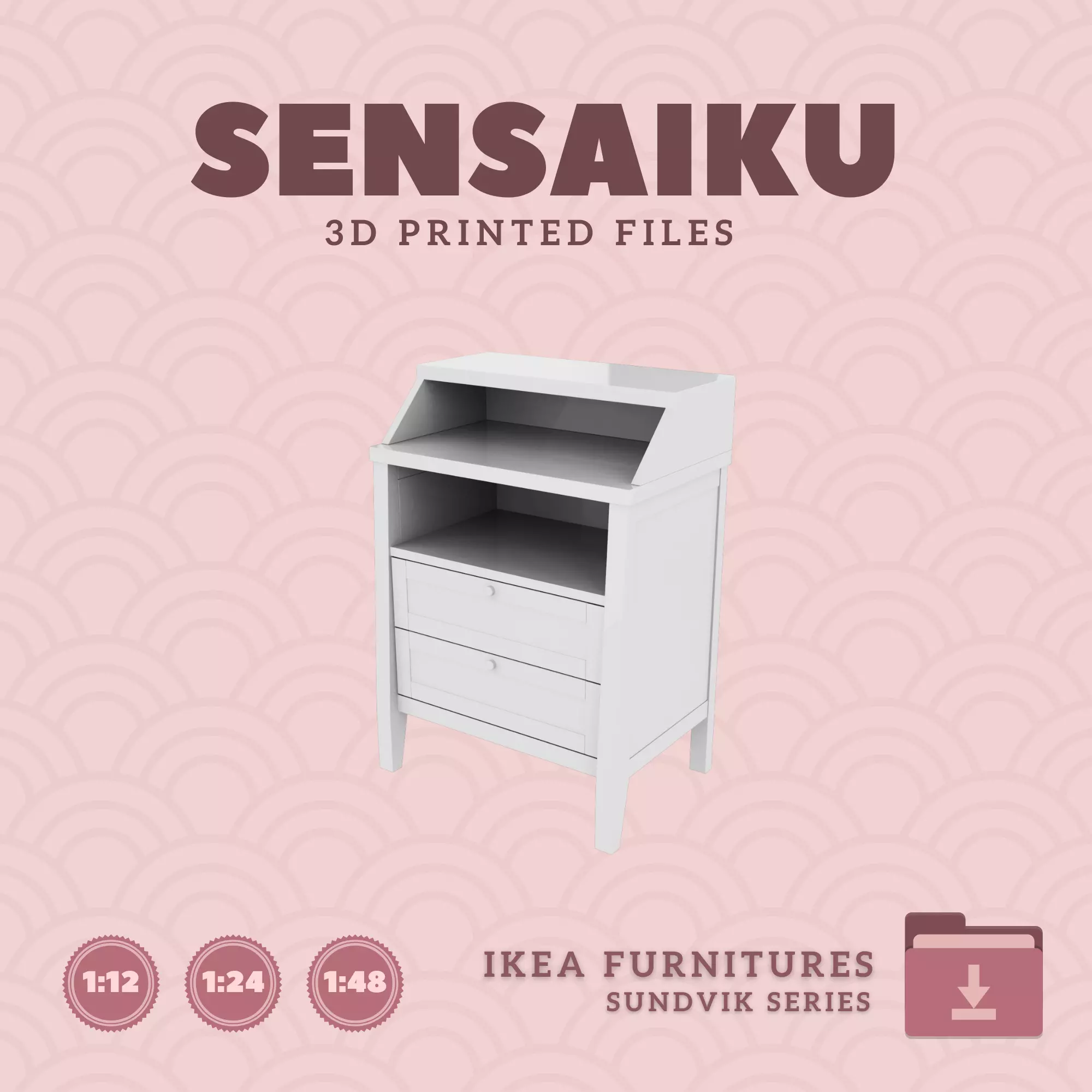 SUNDVIK Changing Table V1 for Dollhouse - IKEA - 3D Print 3D print model