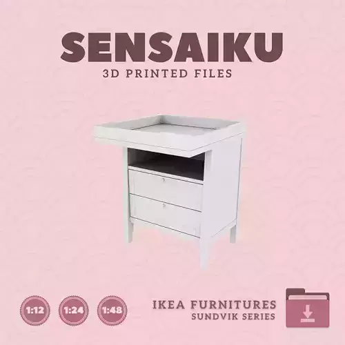 SUNDVIK Changing Table V2 for Mini Dollhouse - IKEA - 3D Print