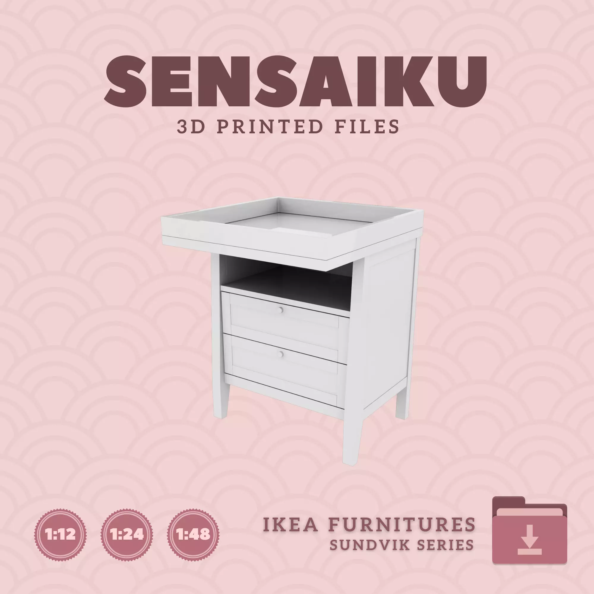 SUNDVIK Changing Table V2 for Mini Dollhouse - IKEA - 3D Print 3D print model