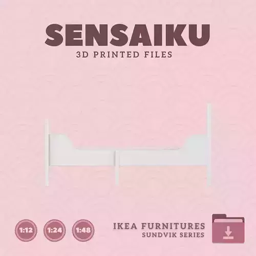 SUNDVIK Bed Frame  - 63 In for Mini Dollhouse - IKEA - 3D Print