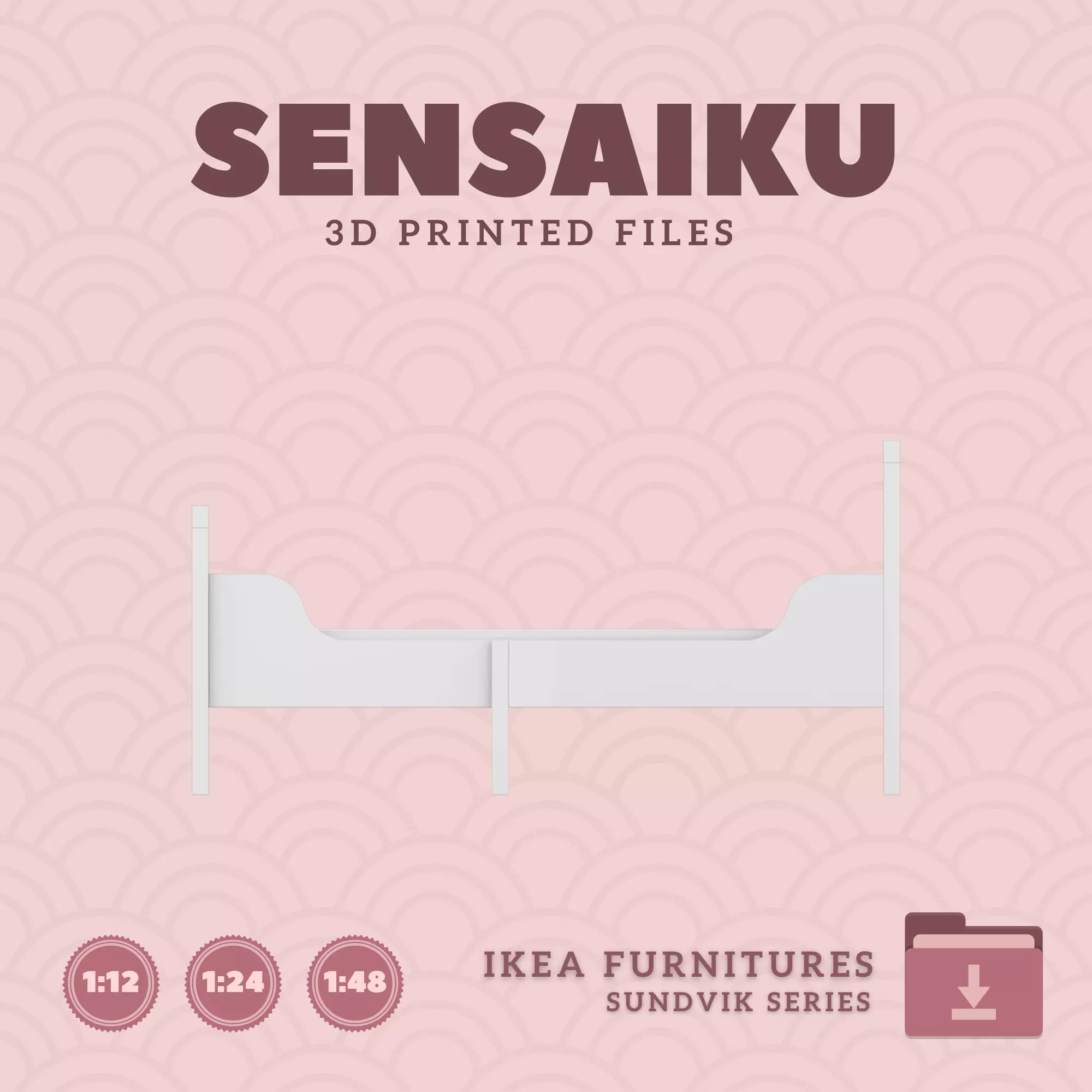 SUNDVIK Bed Frame - 63 In for Mini Dollhouse - IKEA - 3D Print 3D print model