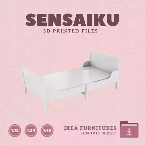 SUNDVIK Bed Frame - 77 In for Mini Dollhouse - IKEA - 3D Print