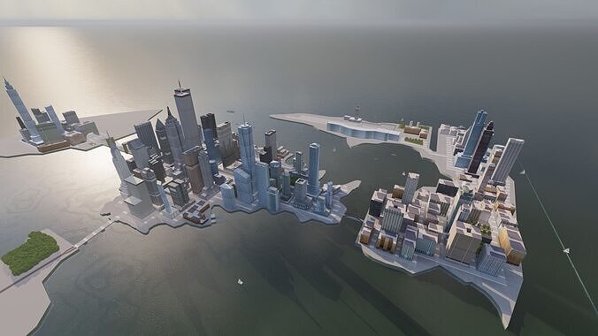 City-modern city- urban 3D model