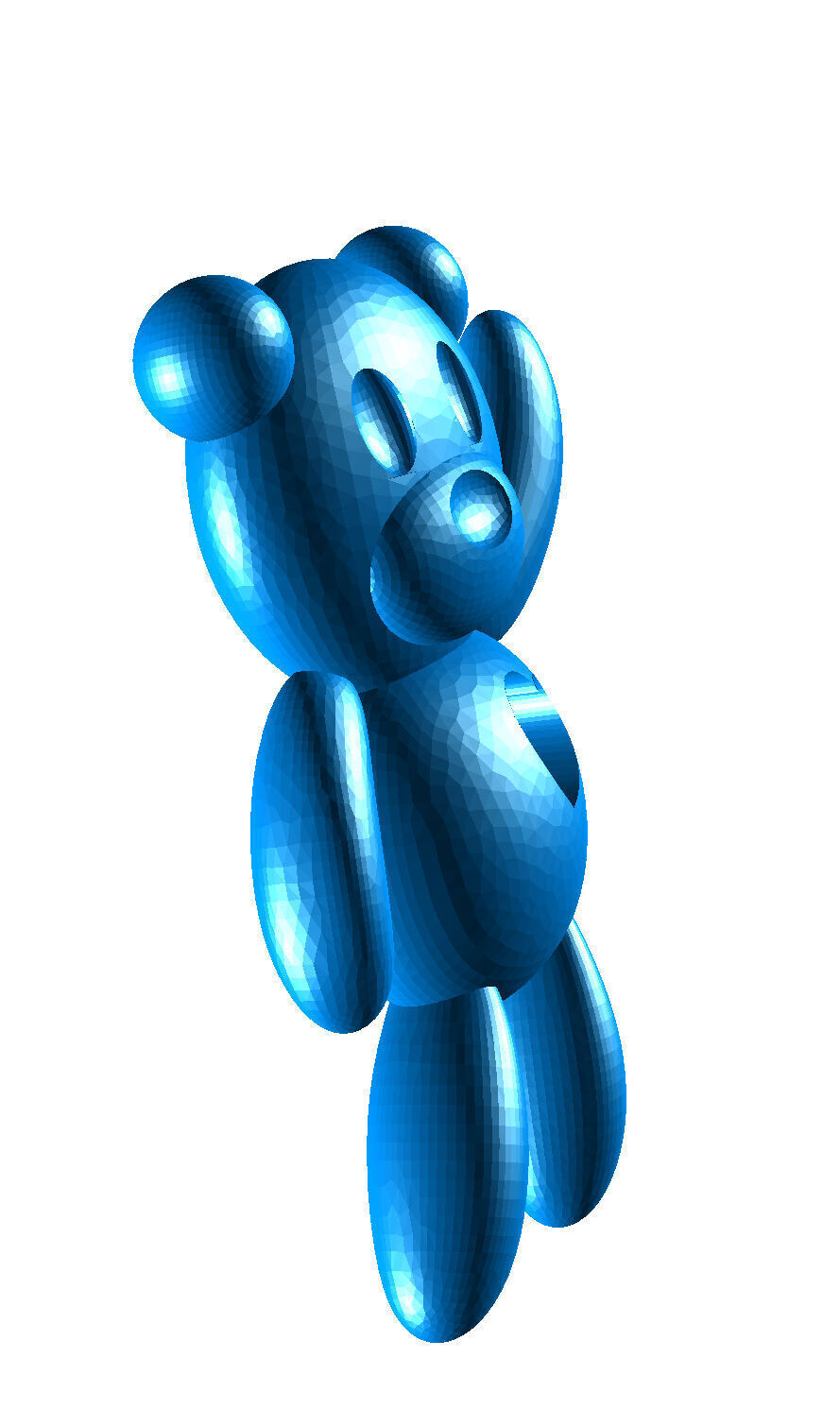 Teddy bear pendant  3D print model_2