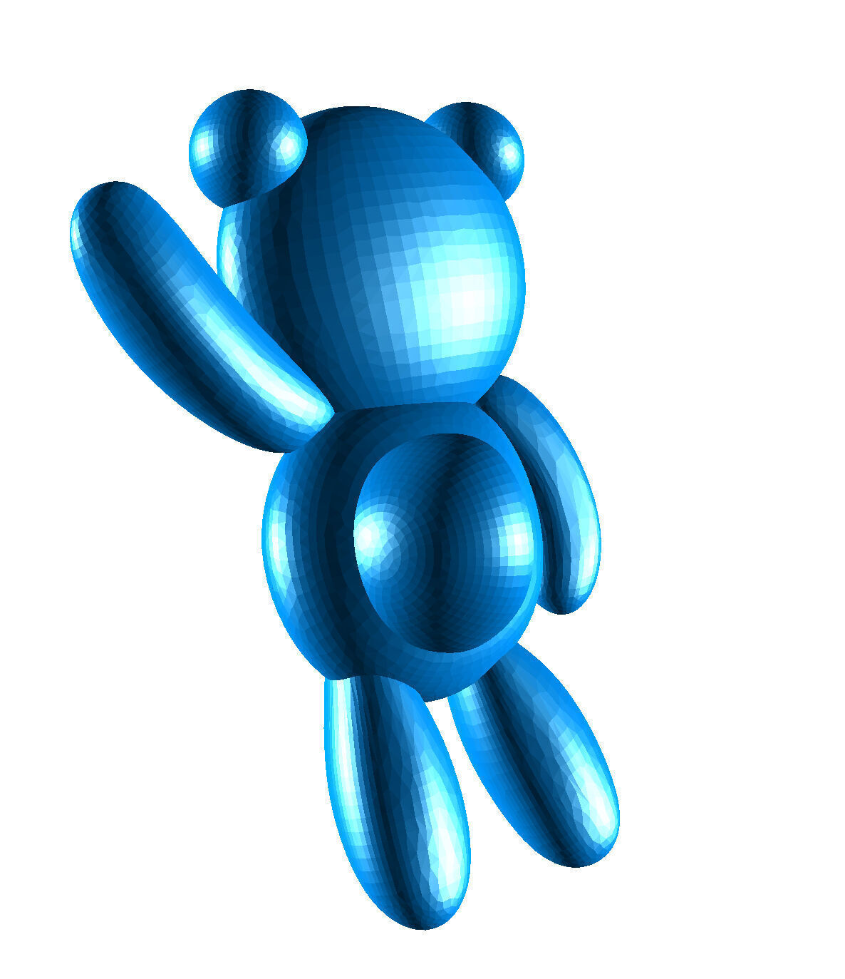 Teddy bear pendant  3D print model_1