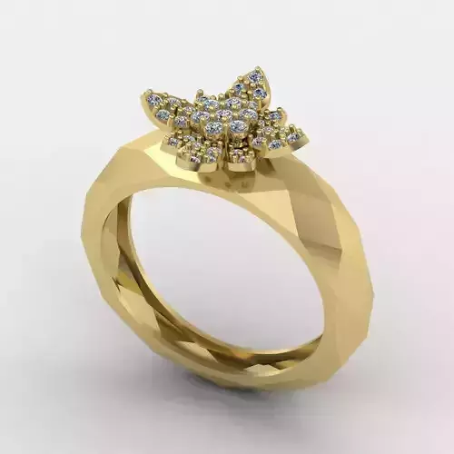 Facet ring 01 3D print model