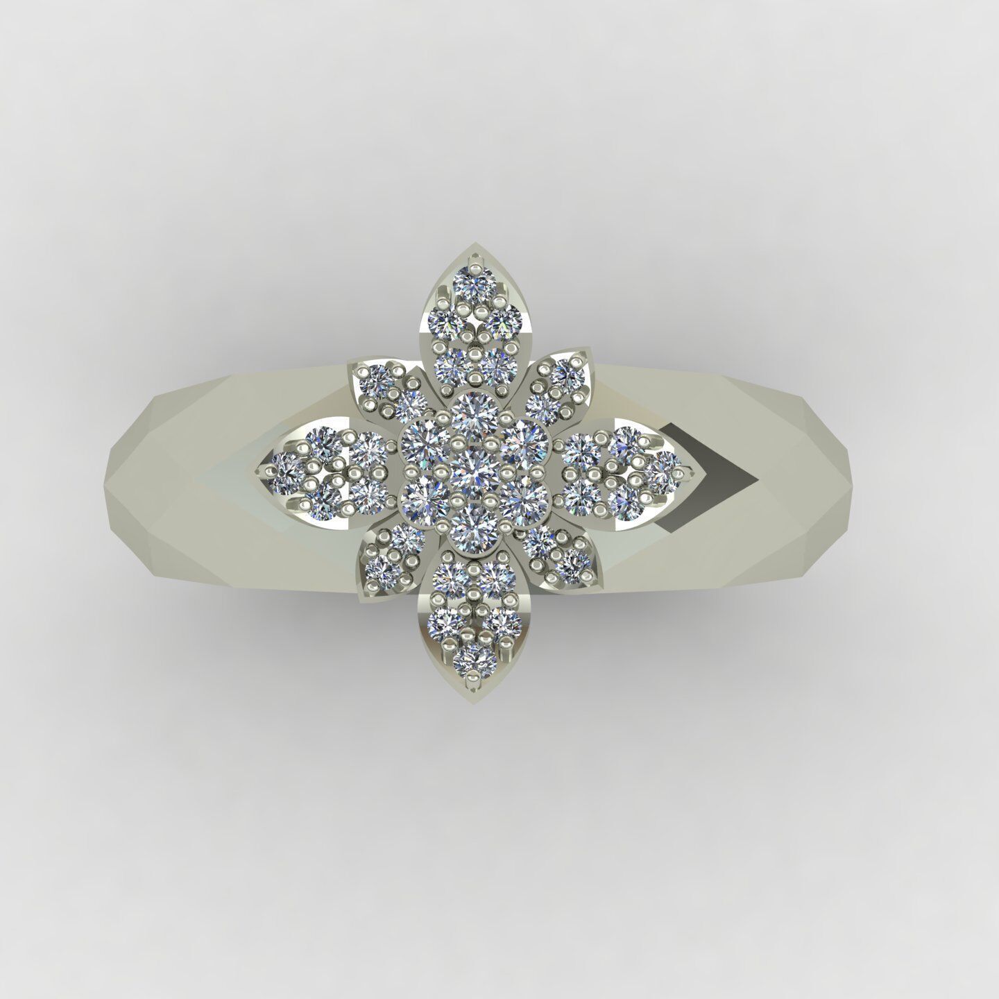 Facet ring 01 3D print model_8