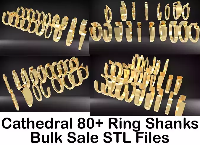 Various Cathedral Shanks Rings Findings jewelry 