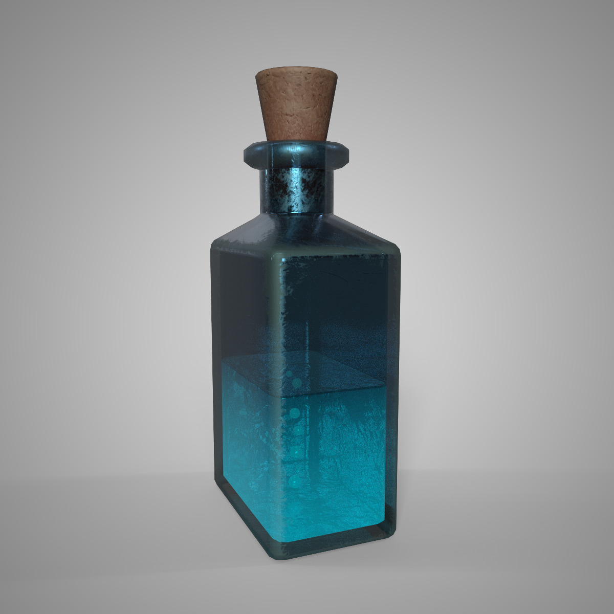Potion of Clarity Teal Stamina Mind Potion Game Ready Low-poly 3D model_2