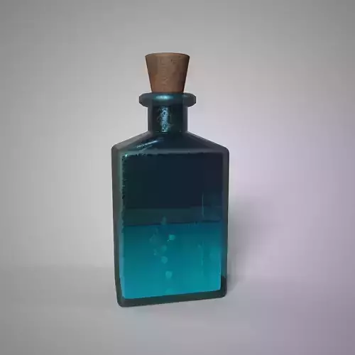 Potion of Clarity Teal Stamina Mind Potion Game Ready  Low-poly 3D model