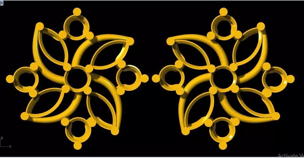 stud earrings 3dm file 3D print model_0