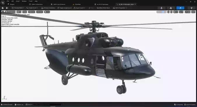 Rigged Mi-8 Helicopter 3D model
