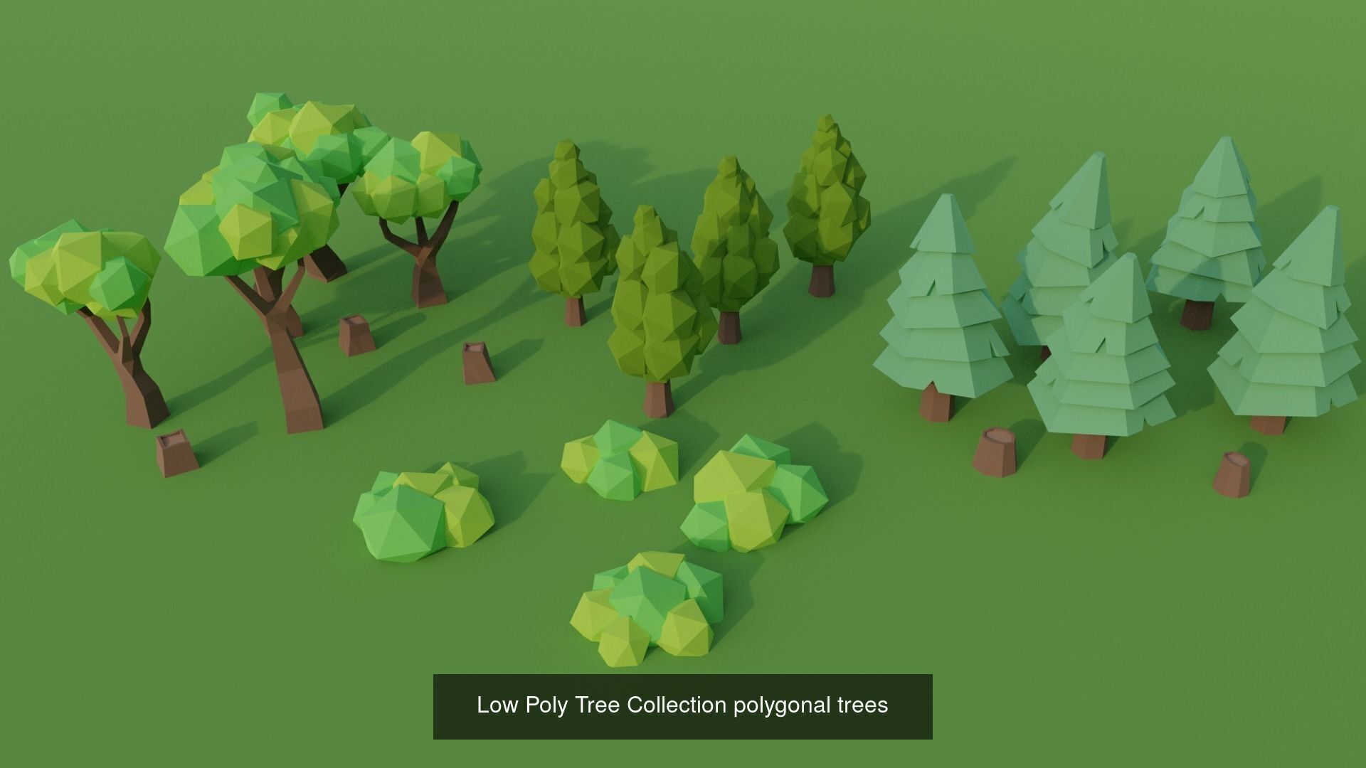Low Poly Stylized Tree Pack Bundle 3D Model Collection 3-Pack _3
