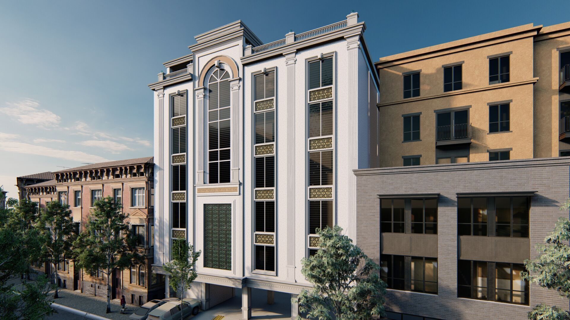 Classic stone facade-Building Classic Facade Element 3D model_1