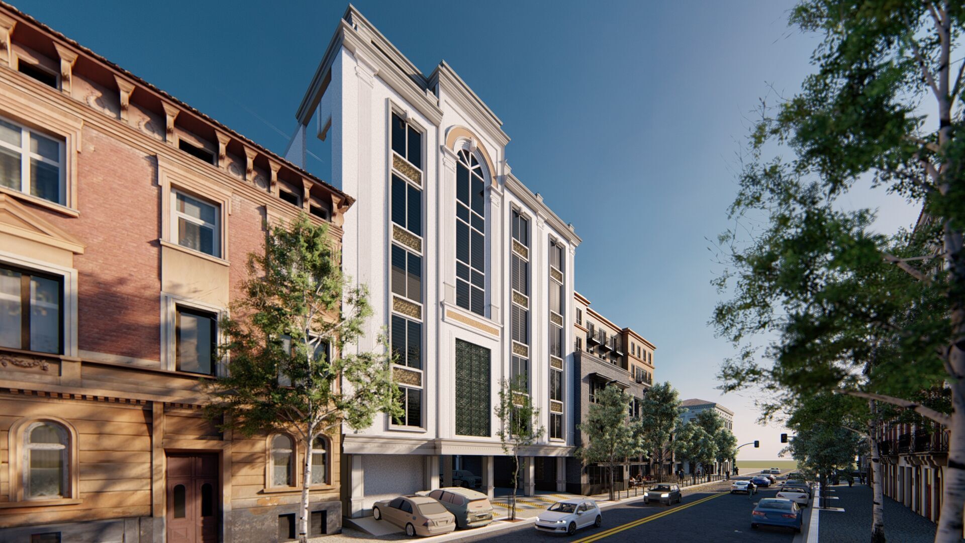 Classic stone facade-Building Classic Facade Element 3D model_3